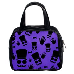 Gentleman Purple Pattern Classic Handbags (2 Sides) by Valentinaart