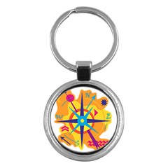 Orange Navigation Key Chains (round)  by Valentinaart