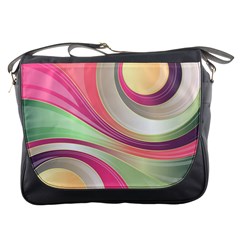 Abstract Colorful Background Wavy Messenger Bags by Amaryn4rt