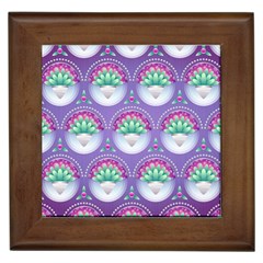 Background Floral Pattern Purple Framed Tiles by Amaryn4rt