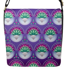 Background Floral Pattern Purple Flap Messenger Bag (s) by Amaryn4rt