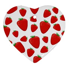 Decorative Strawberries Pattern Heart Ornament (2 Sides) by Valentinaart