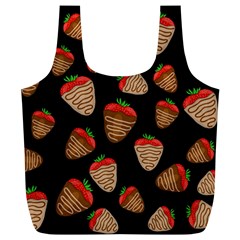 Chocolate Strawberries Pattern Full Print Recycle Bags (l)  by Valentinaart