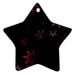 Christmas Background Motif Star Star Ornament (two Sides)  by Amaryn4rt