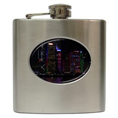 Hong Kong China Asia Skyscraper Hip Flask (6 Oz) by Amaryn4rt