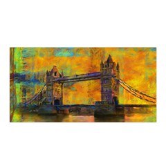 London Tower Abstract Bridge Satin Wrap by Amaryn4rt