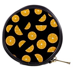 Oranges Pattern - Black Mini Makeup Bags