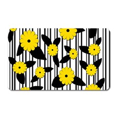 Yellow Floral Pattern Magnet (rectangular)