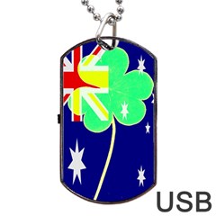 Irish Australian Australia Ireland Shamrock Funny St Patrick Flag Dog Tag Usb Flash (one Side) by yoursparklingshop