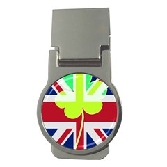 Irish British Shamrock United Kingdom Ireland Funny St  Patrick Flag Money Clips (round)  by yoursparklingshop