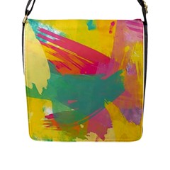 Colorful Paint Brush  Flap Messenger Bag (l)  by Brittlevirginclothing