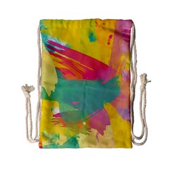 Colorful Paint Brush  Drawstring Bag (small) by Brittlevirginclothing