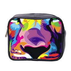 Colorful Lion s Face  Mini Toiletries Bag 2-side by Brittlevirginclothing