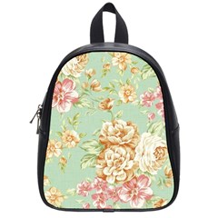 Vintage Pastel Flowers School Bags (small)  by Brittlevirginclothing