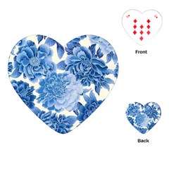Blue Flower Playing Cards (heart)  by Brittlevirginclothing