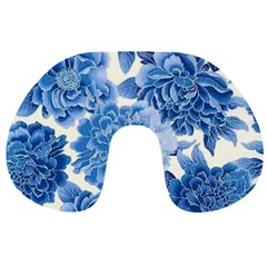 Blue Flower Travel Neck Pillows by Brittlevirginclothing