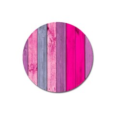 Pink Wood Magnet 3  (round) by Brittlevirginclothing
