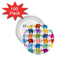 Cute Colorful Elephants 1 75  Buttons (100 Pack)  by Brittlevirginclothing