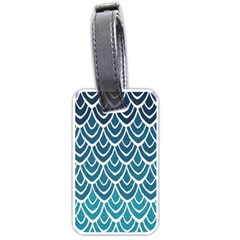 Blue Fish Scale Luggage Tags (one Side)  by Brittlevirginclothing
