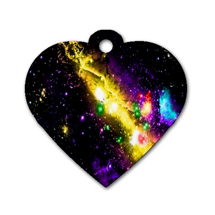 Galaxy Deep Space Space Universe Stars Nebula Dog Tag Heart (Two Sides)