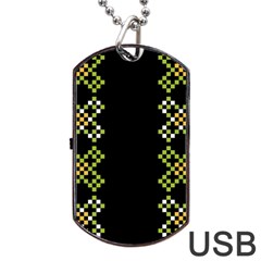 Vintage Pattern Background  Vector Seamless Dog Tag Usb Flash (one Side) by Amaryn4rt