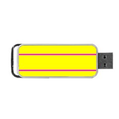 Background Image Horizontal Lines And Stripes Seamless Tileable Magenta Yellow Portable Usb Flash (two Sides) by Amaryn4rt