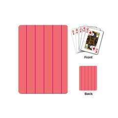 Background Image Vertical Lines And Stripes Seamless Tileable Deep Pink Salmon Playing Cards (mini)  by Amaryn4rt