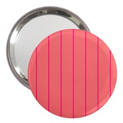 Background Image Vertical Lines And Stripes Seamless Tileable Deep Pink Salmon 3  Handbag Mirrors by Amaryn4rt