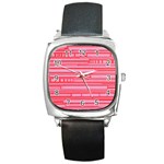 Index Red Pink Square Metal Watch
