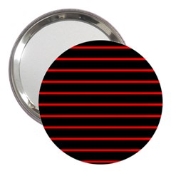Red And Black Horizontal Lines And Stripes Seamless Tileable 3  Handbag Mirrors by Amaryn4rt