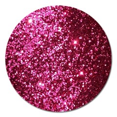 Pink Glitter Magnet 5  (round) by Amaryn4rt