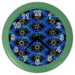 Blue Bee Hive Color Wall Clocks by Amaryn4rt