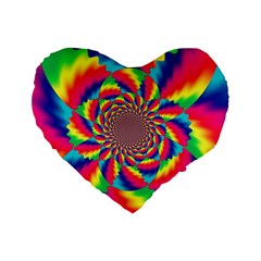 Colorful Psychedelic Art Background Standard 16  Premium Heart Shape Cushions by Amaryn4rt