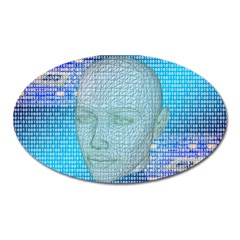 Digital Pattern Oval Magnet by Amaryn4rt