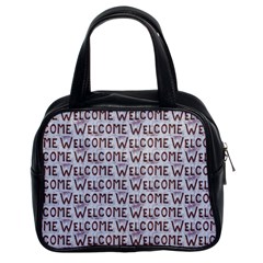 Welcome Letters Pattern Classic Handbags (2 Sides) by dflcprints