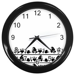 Simple Black And White Design Wall Clocks (black) by Valentinaart