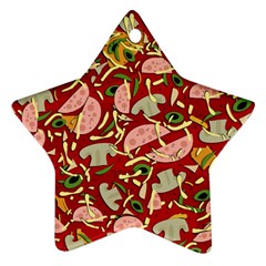 Pizza Pattern Ornament (star) by Valentinaart