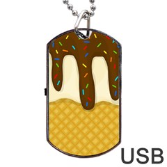 Ice Cream Zoom Dog Tag Usb Flash (one Side) by Valentinaart