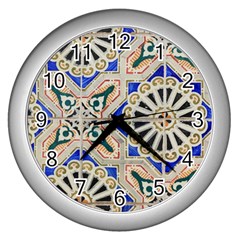 Ceramic Portugal Tiles Wall Wall Clocks (silver)  by Amaryn4rt
