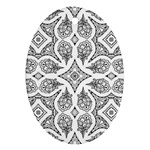 Mandala Line Art Black And White Ornament (Oval)