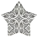 Mandala Line Art Black And White Ornament (Star)