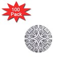 Mandala Line Art Black And White 1  Mini Magnets (100 pack) 