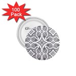 Mandala Line Art Black And White 1.75  Buttons (100 pack) 