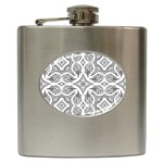 Mandala Line Art Black And White Hip Flask (6 oz)