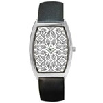 Mandala Line Art Black And White Barrel Style Metal Watch