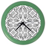 Mandala Line Art Black And White Color Wall Clocks