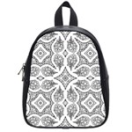 Mandala Line Art Black And White School Bags (Small) 