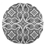 Mandala Line Art Black And White Large 18  Premium Round Cushions