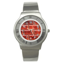 Portugal Ceramic Tiles Wall Stainless Steel Watch by Amaryn4rt