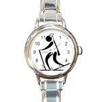 Biathlon Pictogram Round Italian Charm Watch